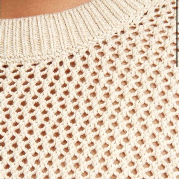 EVERLANE The Mesh‎ Soft Cotton Sweater in Cream Size XS NWOT - Picture 5 of 8